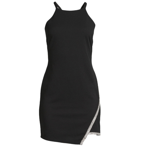 Planet Gold Rhinestone Trim Cocktail Dress - Picture 1 of 5